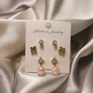 گوشواره زنانه شش عددی طرح آویز صدف و گل fashion jewelry 761 وکسوز