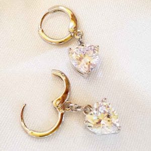 گوشواره زنانه آویز سنگی طرح قلب ژوپینگ مدل XUPING 850 وکسوز