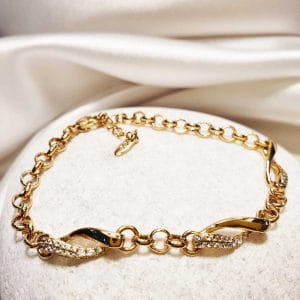 دستبند زنانه حلقه ای طرح بی نهایت سه بعدی نگین دار ژوپینگ مدل XUPING 1965 وکسوز