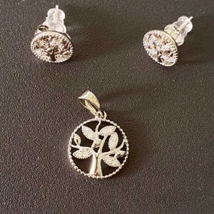 نیم ست زنانه گوشواره و آویز طرح درخت نگین دار ژوپینگ مدل XUPING 2269 وکسوز