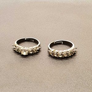 انگشتر زنانه حلقه و پشت حلقه طرح نگین باگتی مدل RING 2252 فروشگاه وکسوز