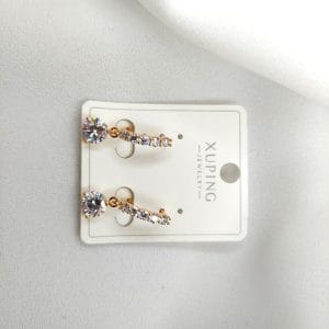 گوشواره زنانه آویز تک سنگ بزرگ طرح دایره ژوپینگ مدل XUPING 3043 فروشگاه وکسوز