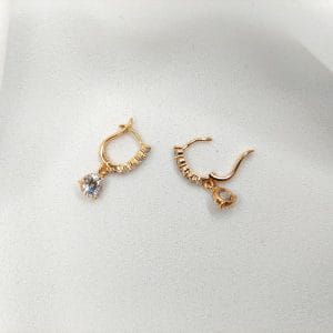 گوشواره زنانه آویز تک سنگ بزرگ طرح دایره ژوپینگ مدل XUPING 3043 فروشگاه وکسوز