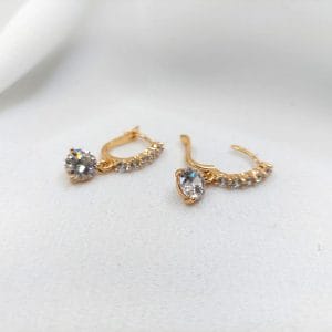گوشواره زنانه آویز تک سنگ بزرگ طرح دایره ژوپینگ مدل XUPING 3043 فروشگاه وکسوز