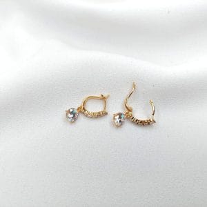 گوشواره زنانه آویز تک سنگ بزرگ طرح دایره ژوپینگ مدل XUPING 3043 فروشگاه وکسوز