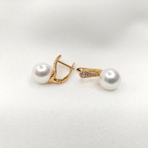 گوشواره زنانه آویز تک مرواریدی طرح نگین دار ژوپینگ مدل XUPING 3083 فروشگاه وکسوز