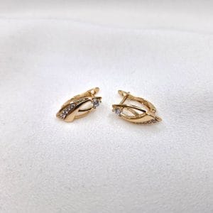 گوشواره زنانه طرح لوزی نگین دار مینیمال ژوپینگ مدل XUPING 3258 فروشگاه وکسوز