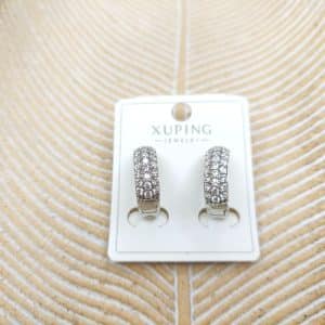 گوشواره زنانه سنگ اتمی طرح مینیمال حلقه ژوپینگ مدل XUPING 3594 فروشگاه وکسوز