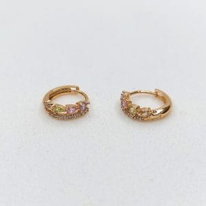گوشواره زنانه حلقه ایی طرح نگین دار چند رنگ مدل XUPING 3504 فروشکاه وکسوز