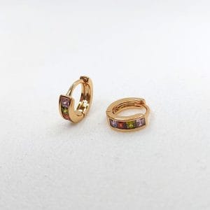گوشواره زنانه نگین دار چند رنگ مینیمال ژوپینگ مدل XUPING 3842 فروشگاه وکسوز