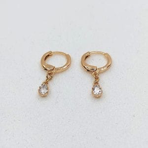 گوشواره زنانه آویز تک سنگ کوچک بیضی شکل ژوپینگ مدل XUPING 3836 فروشگاه وکسوز