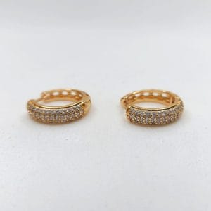 گوشواره زنانه سنگ اتمی طرح حلقه طلایی ژوپینگ مدل XUPING 3730 فروشگاه وکسوز