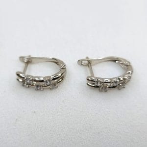 گوشواره زنانه بیضی طرح ساده پنج نگین ژوپینگ مدل XUPING 3992