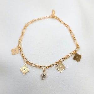دستبند زنانه آویز دار طرح گل و لوزی نگین دار ژوپینگ مدل XUPING 4057 در گالری وکسوز