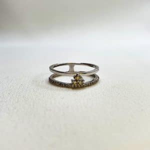 انگشتر زنانه نگین دار طرح دو حلقه مدل Ring YSX 4734 در گالری وکسوز
