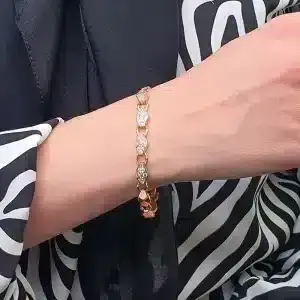 دستبند زنانه نگین دار طرح بیضی چهاروجهی ژوپینگ مدل XUPING 4662 وکسوز