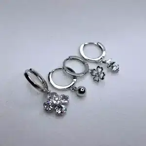 گوشواره زنانه آویز نگین دار طرح گل برگ شبدری دودومینا مدل Duoduomina 6712 در فروشگاه وکسوز