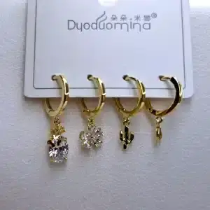 گوشواره زنانه چهار تکه طرح تابستونی دودومینا مدل Duoduomina 6566 در فروشگاه وکسوز